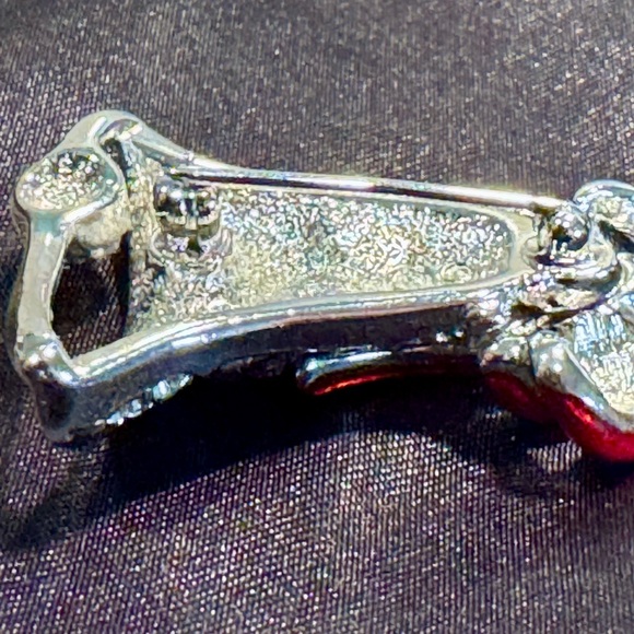 Authentic Swarovski Crystal & Red Enamel Brooch Stamped - Picture 6 of 9